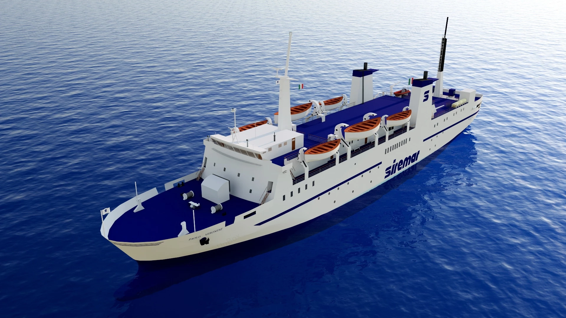 Siremar Ferry Ship sketchup model preview - SketchupBox