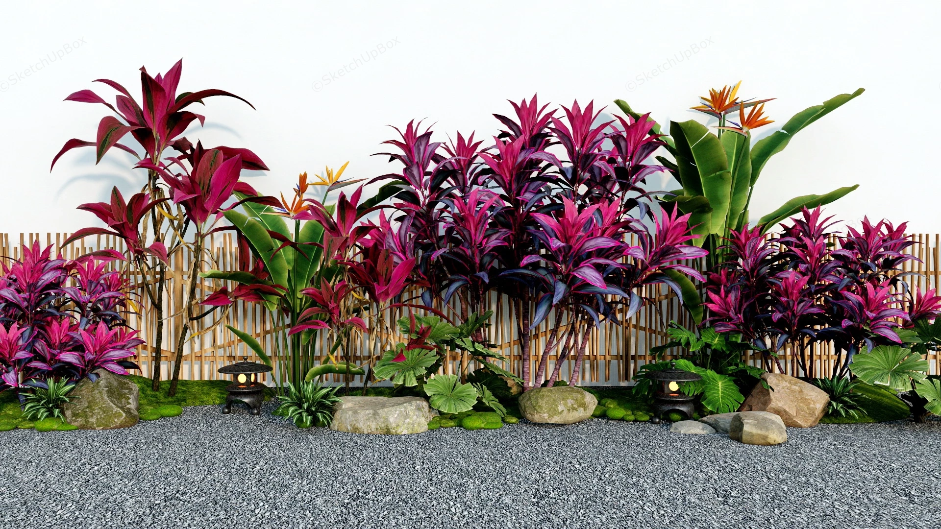 Cordyline Fruticosa Outdoor Garden Idea sketchup model preview - SketchupBox