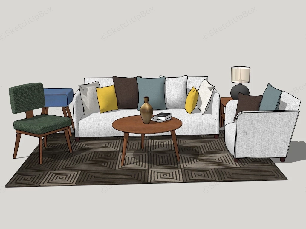Small Living Room Furniture Idea sketchup model preview - SketchupBox