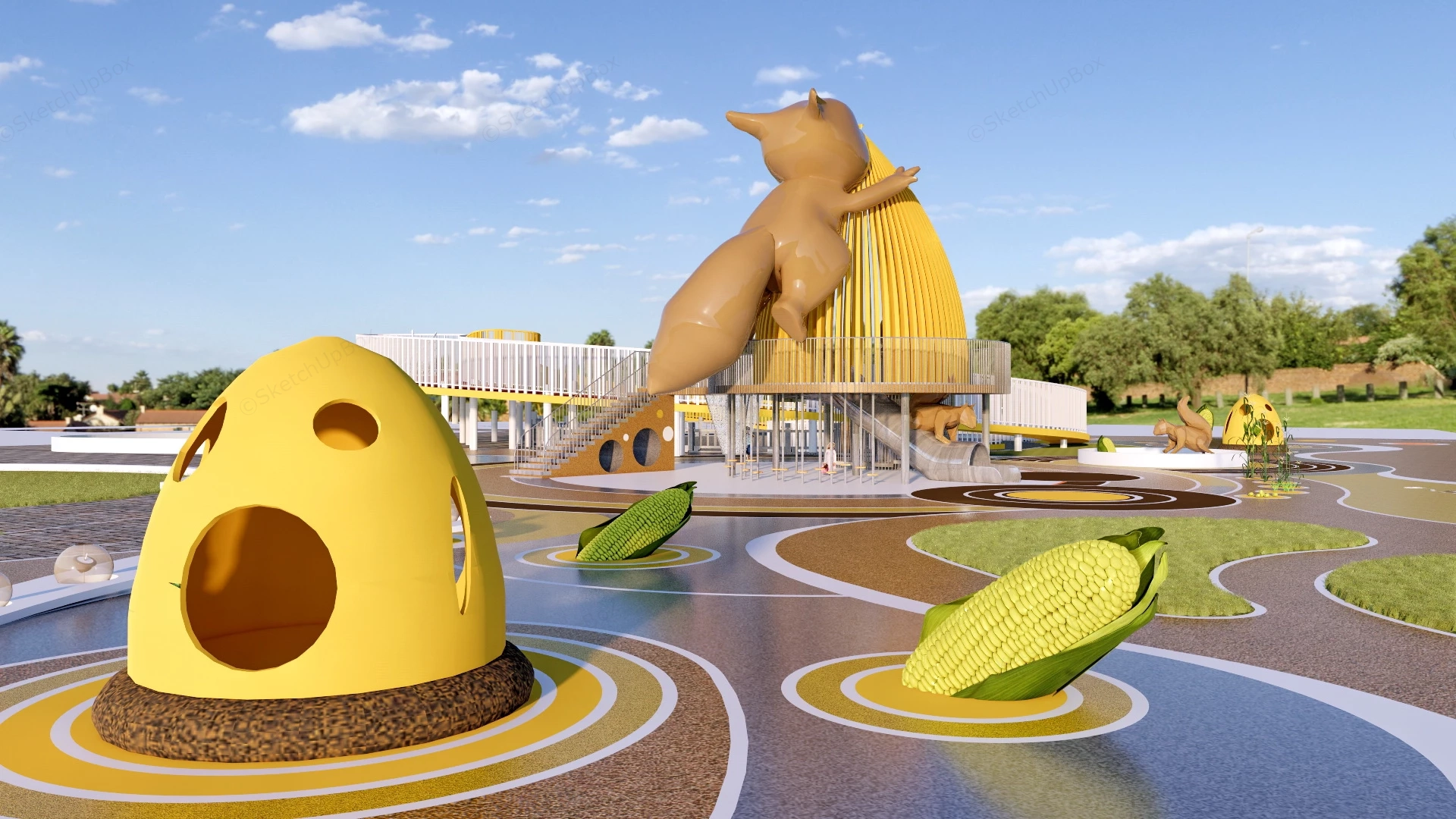 Squirrel Theme Playground sketchup model preview - SketchupBox