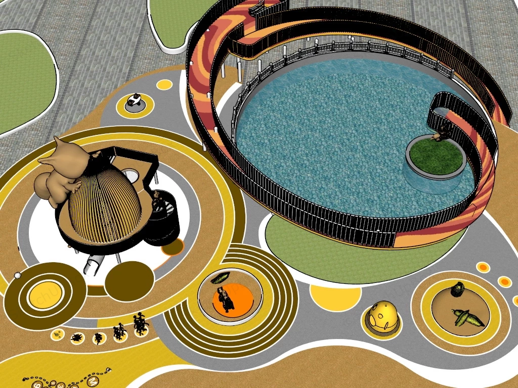 Squirrel Theme Playground sketchup model preview - SketchupBox