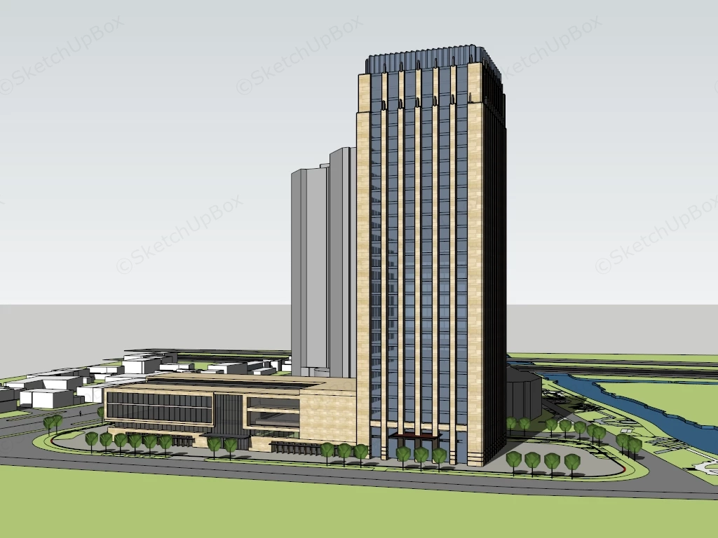 High Rise Office Building Architecture sketchup model preview - SketchupBox