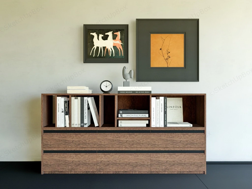 Minimalist Bookcase With Drawers sketchup model preview - SketchupBox