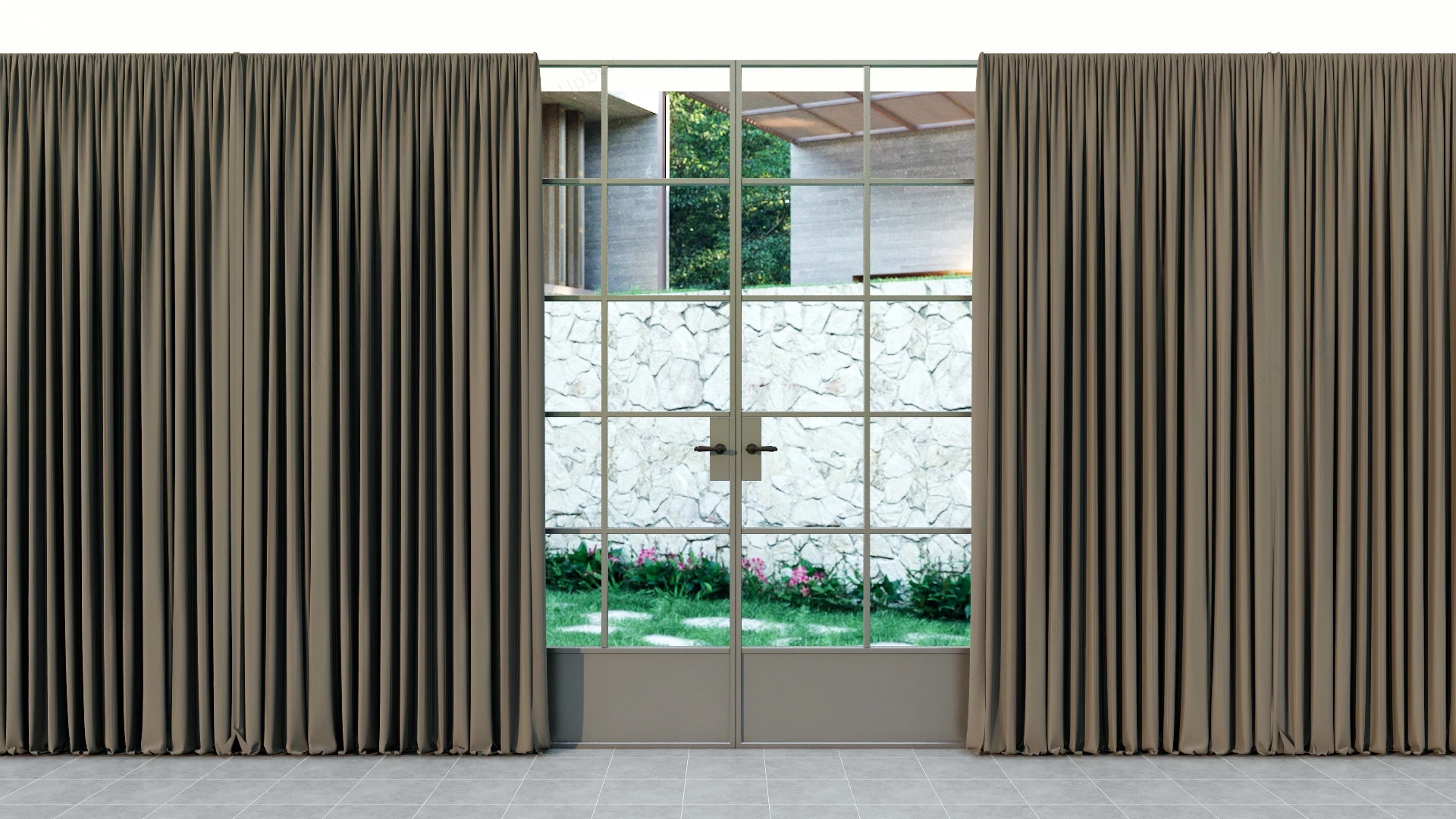French Door Curtains sketchup model preview - SketchupBox