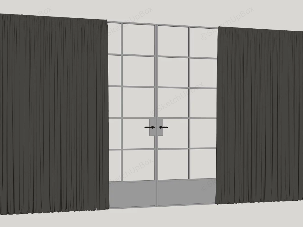 French Door Curtains sketchup model preview - SketchupBox