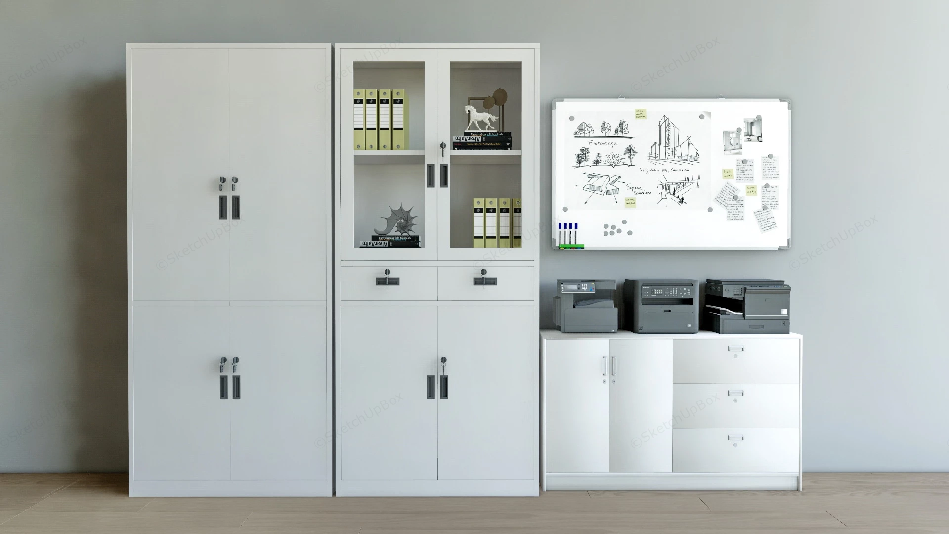 Metal Filing Cabinets sketchup model preview - SketchupBox