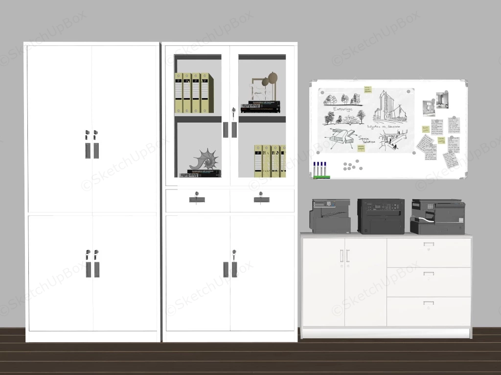 Metal Filing Cabinets sketchup model preview - SketchupBox