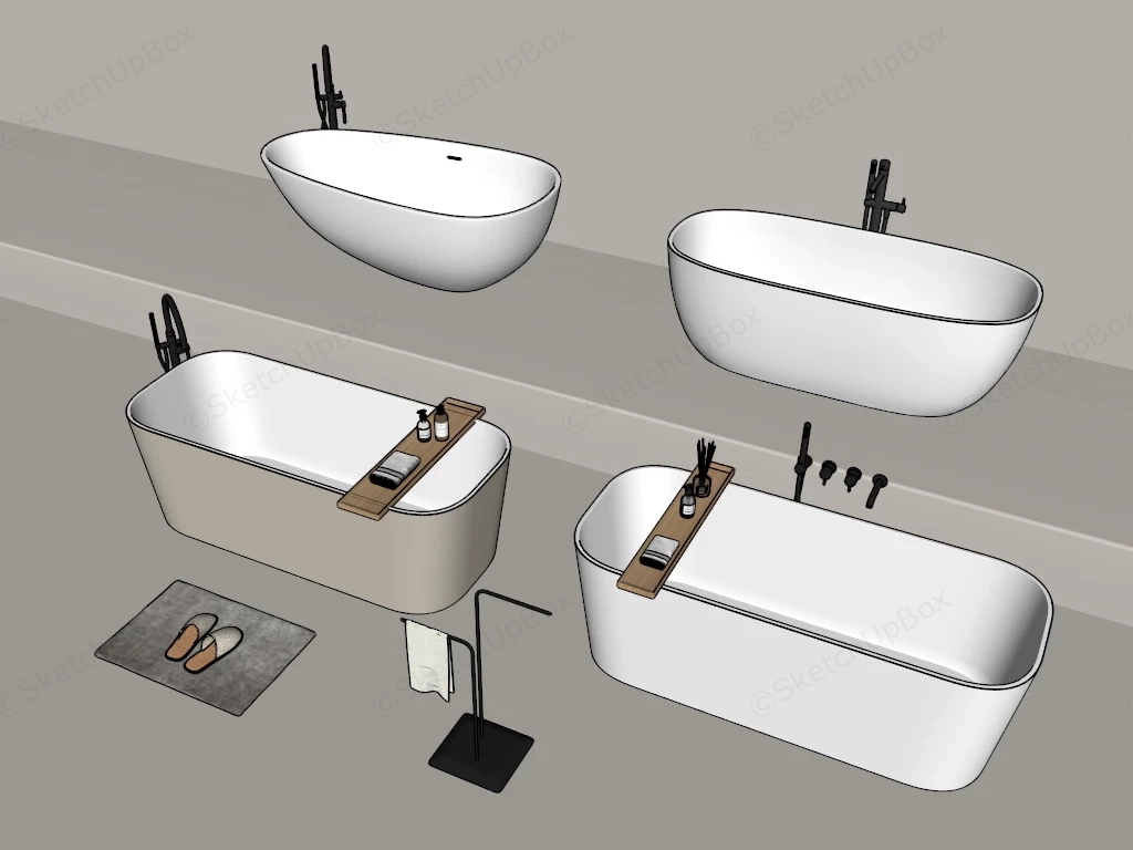 FreeStanding Bathtubs sketchup model preview - SketchupBox