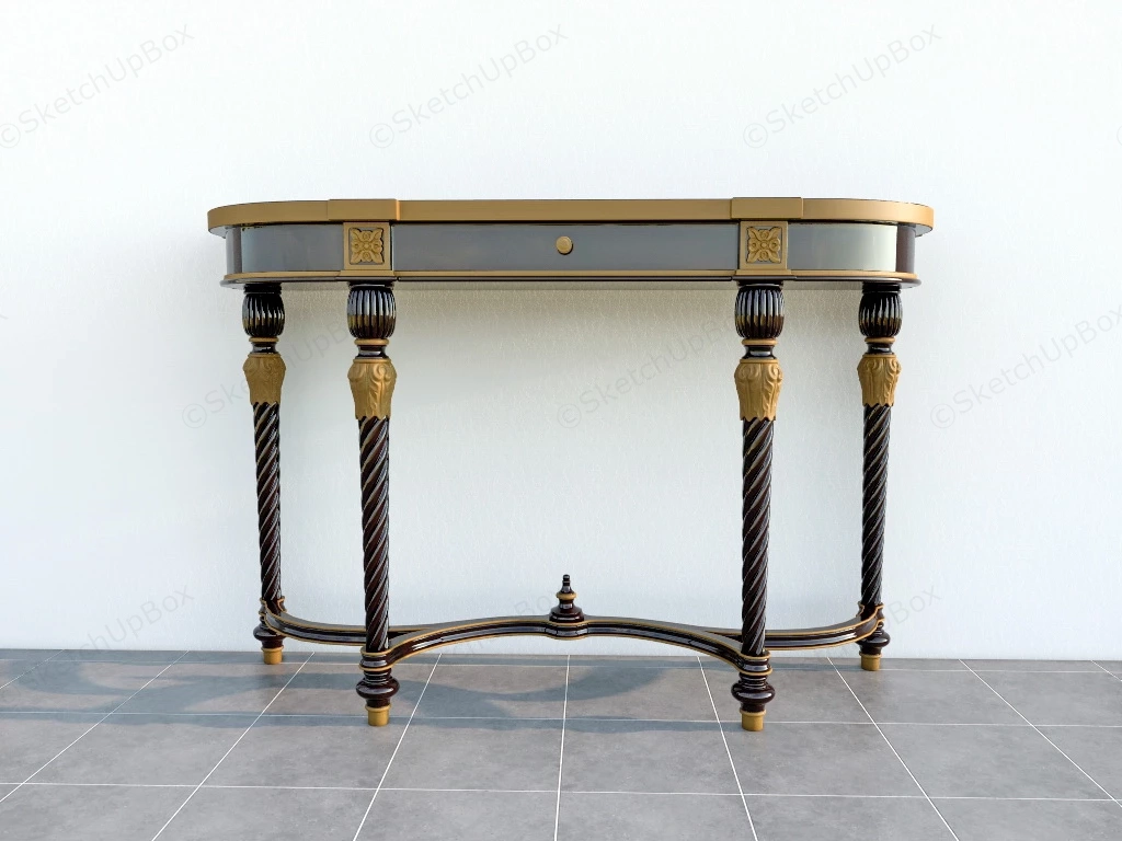Vintage Console Table sketchup model preview - SketchupBox