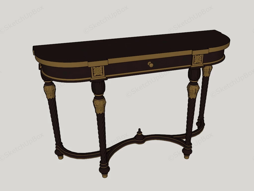 Vintage Console Table sketchup model preview - SketchupBox