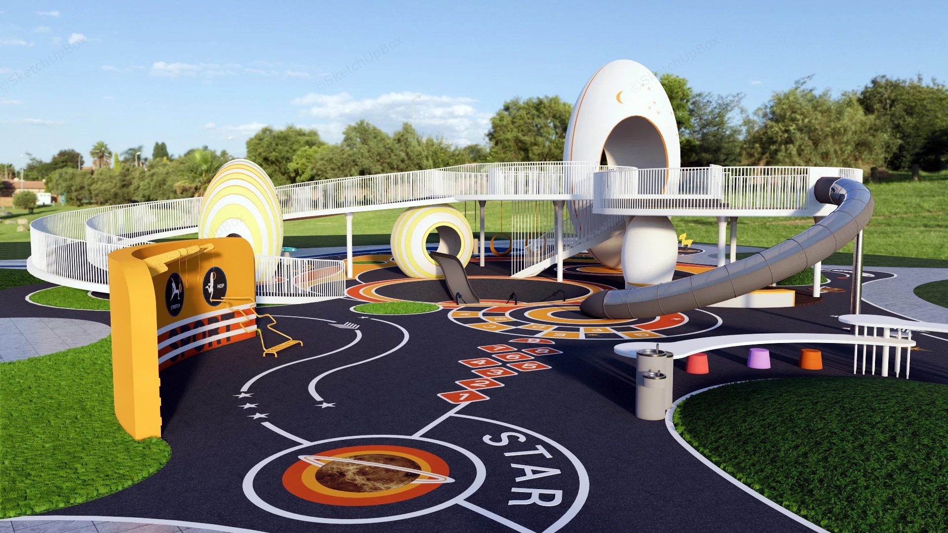 Kids Playground Design sketchup model preview - SketchupBox