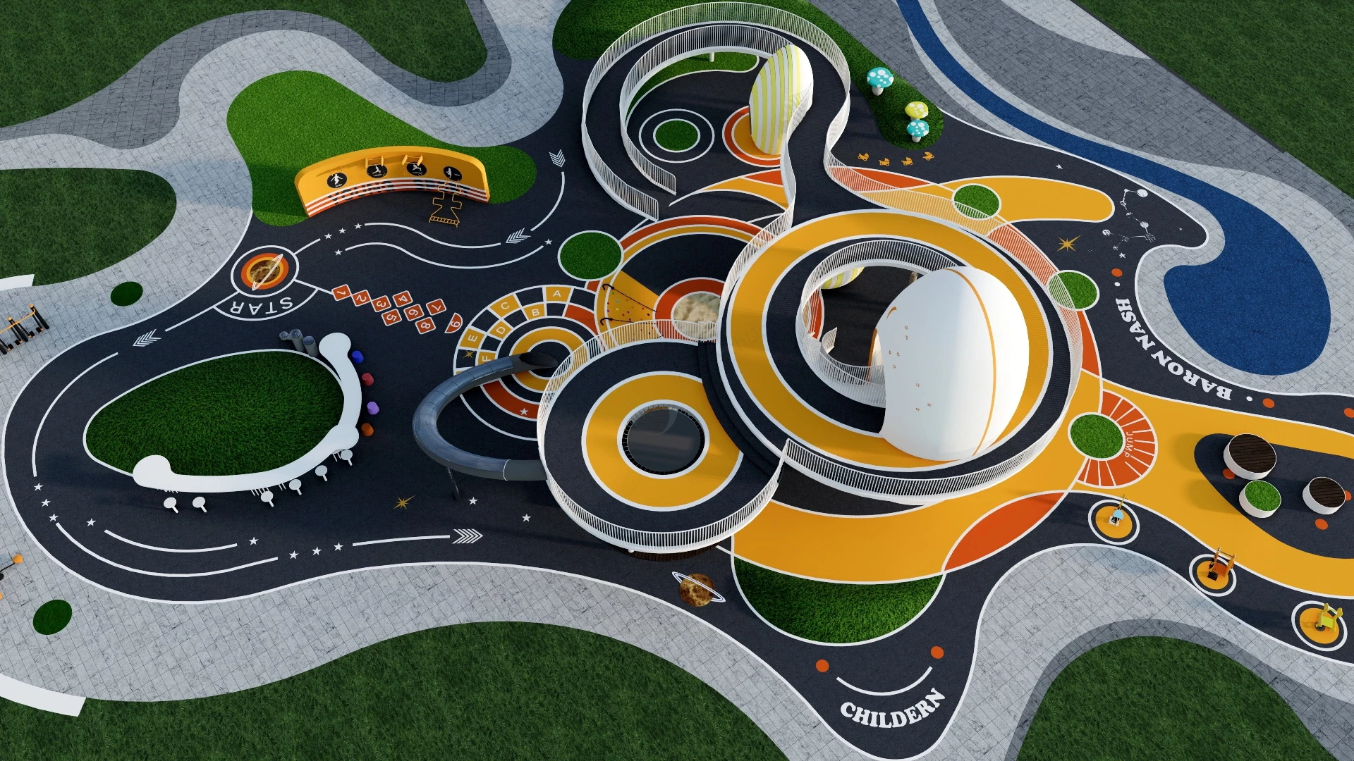Kids Playground Design sketchup model preview - SketchupBox