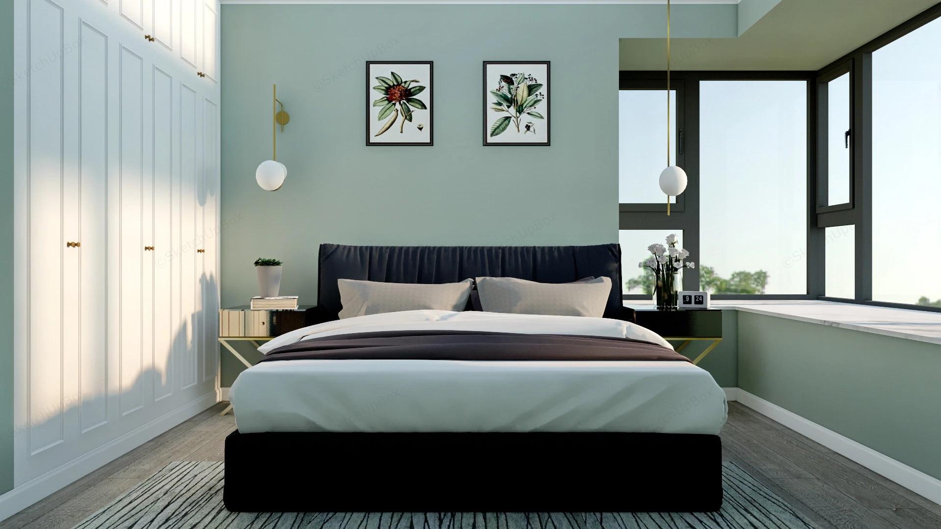 2 Bedroom House Interior Design sketchup model preview - SketchupBox
