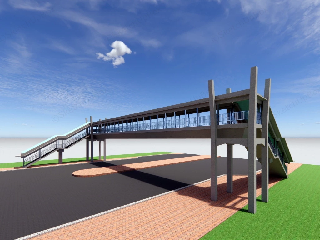 Pedestrian Overpass Bridge sketchup model preview - SketchupBox