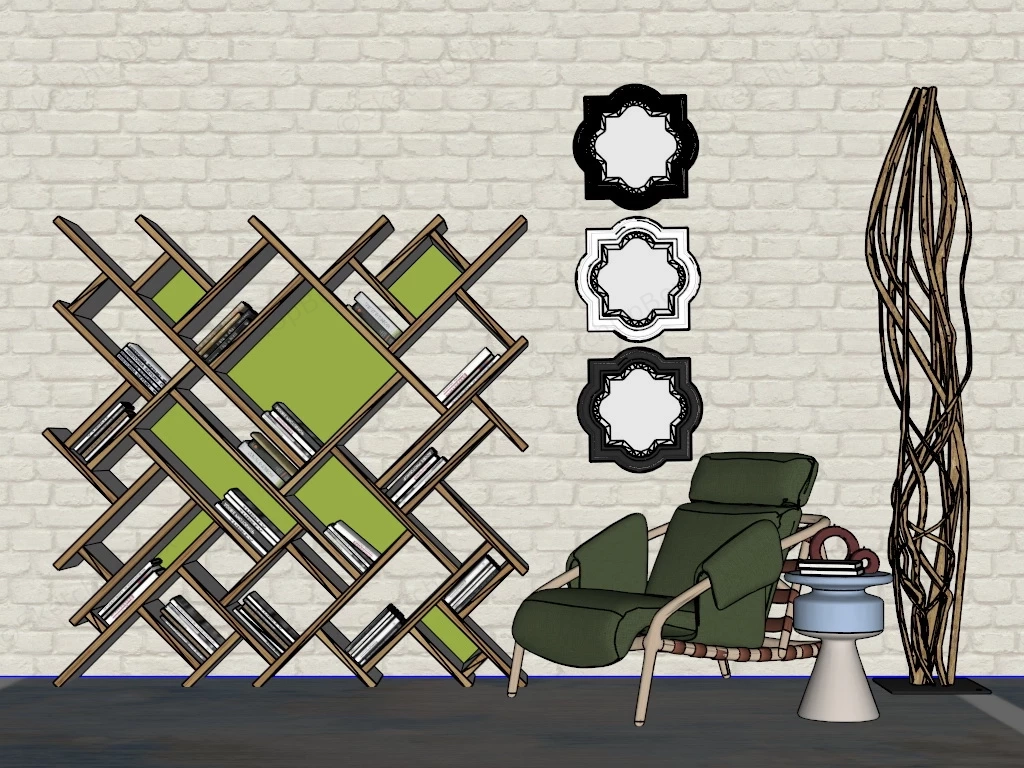 Reading Nook Furniture sketchup model preview - SketchupBox