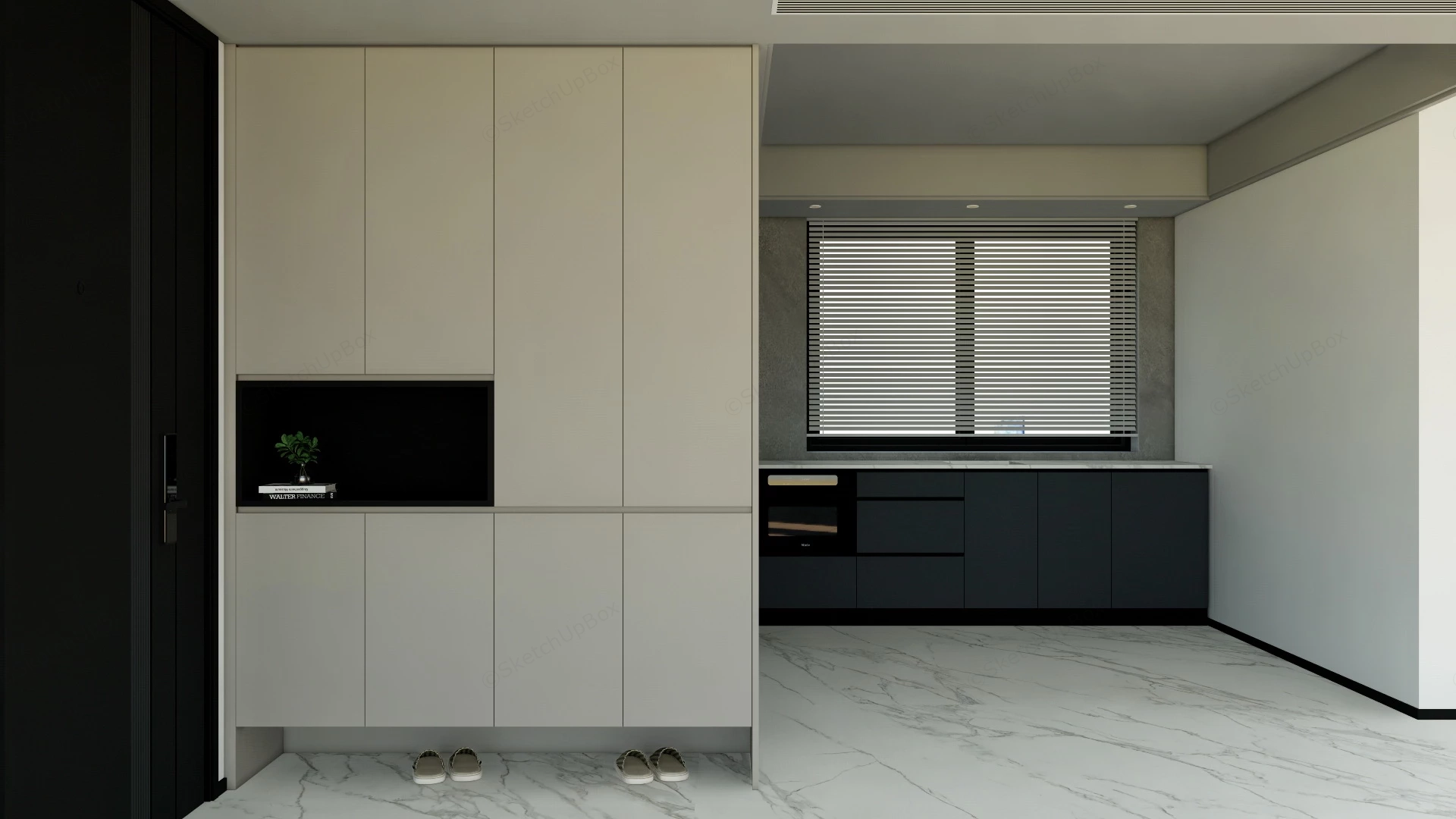 Tall Entryway Storage Cabinet sketchup model preview - SketchupBox