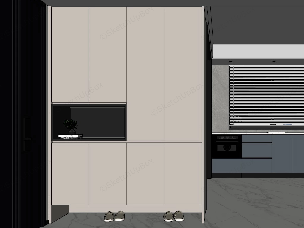 Tall Entryway Storage Cabinet sketchup model preview - SketchupBox