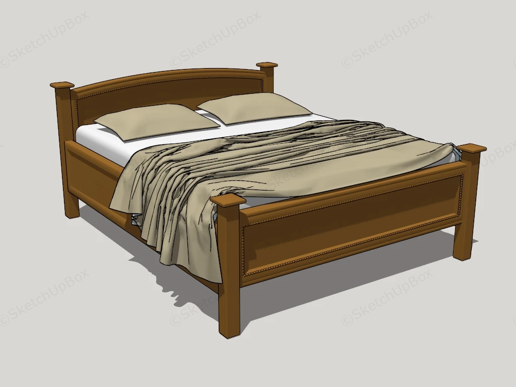 Wood Platform Bed sketchup model preview - SketchupBox