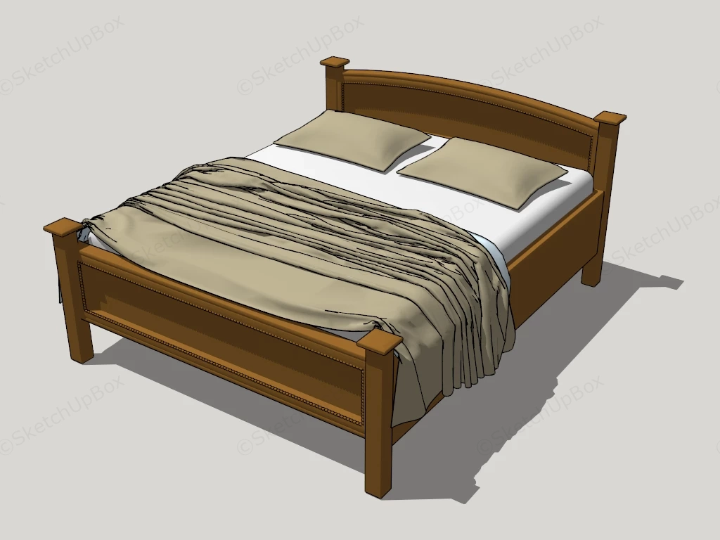 Wood Platform Bed sketchup model preview - SketchupBox