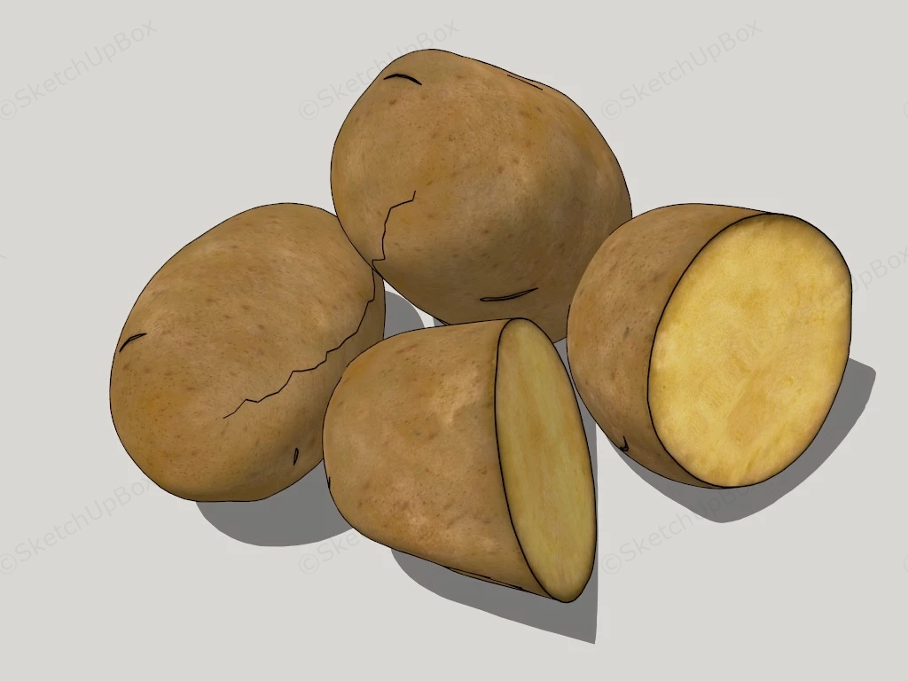 Raw Potatoes sketchup model preview - SketchupBox