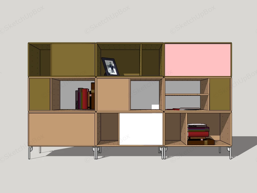 Modern Bookcase Design Idea sketchup model preview - SketchupBox