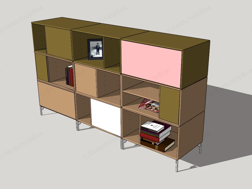 Modern Bookcase Design Idea sketchup model preview - SketchupBox