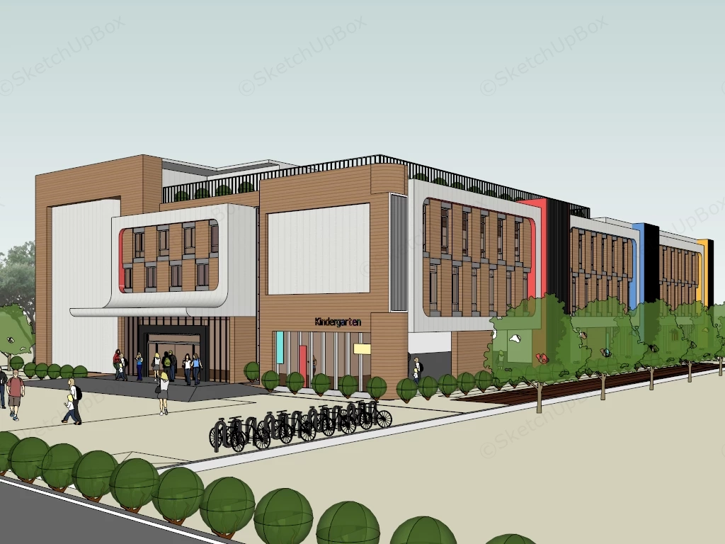 Kindergarten School Buildings sketchup model preview - SketchupBox