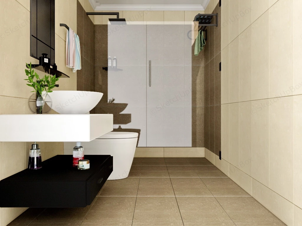 Small Bathroom Design sketchup model preview - SketchupBox