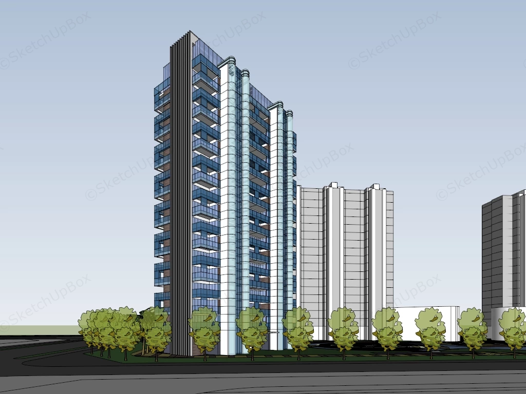 Apartment Building Blocks sketchup model preview - SketchupBox