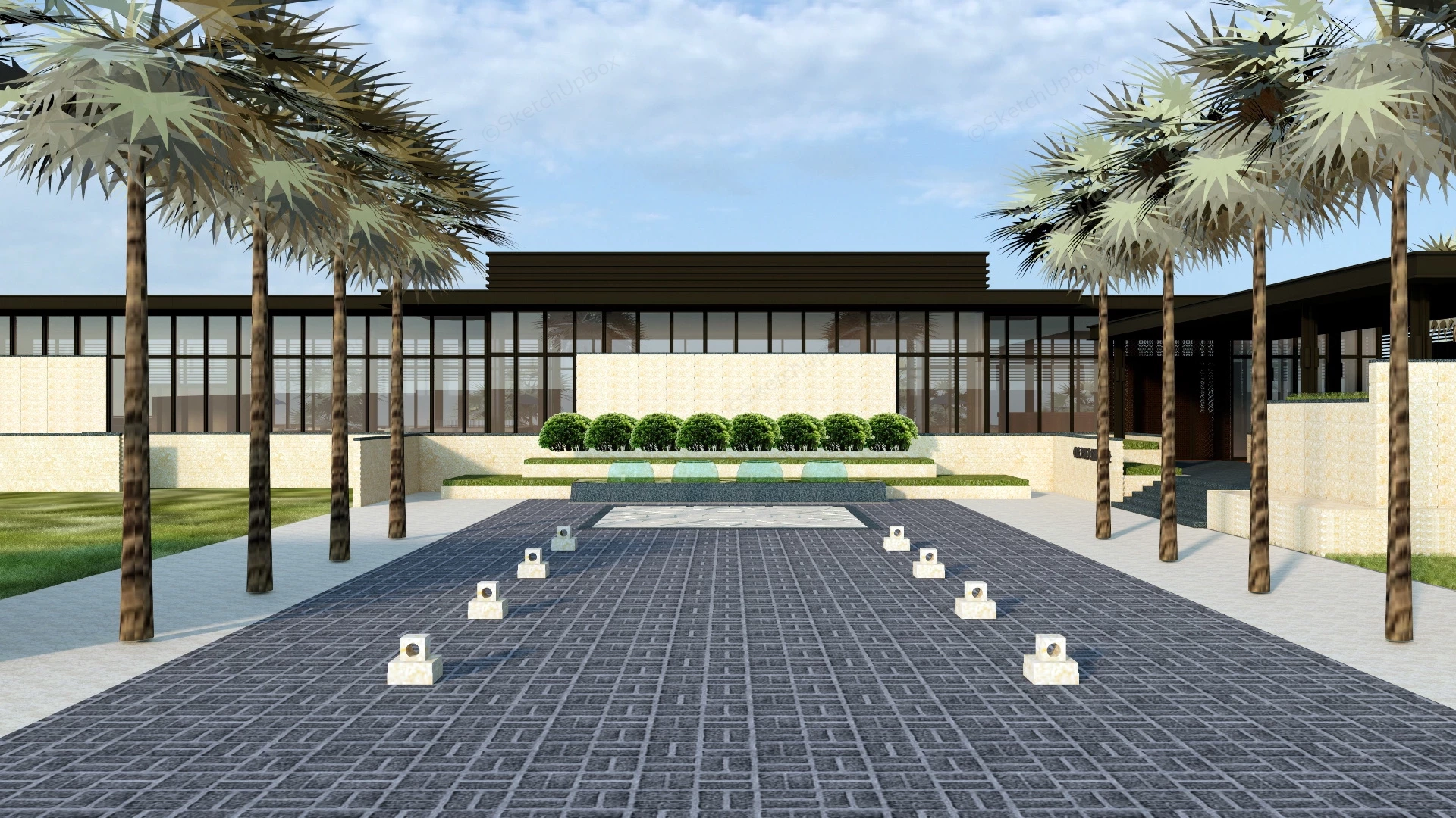 Chinese Style Clubhouse sketchup model preview - SketchupBox