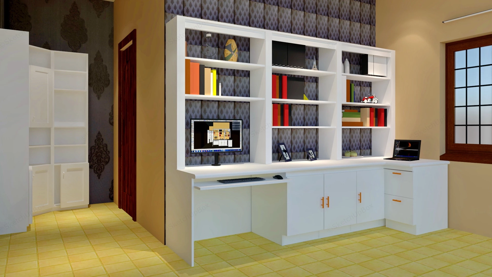 Home Office Space Design Idea sketchup model preview - SketchupBox