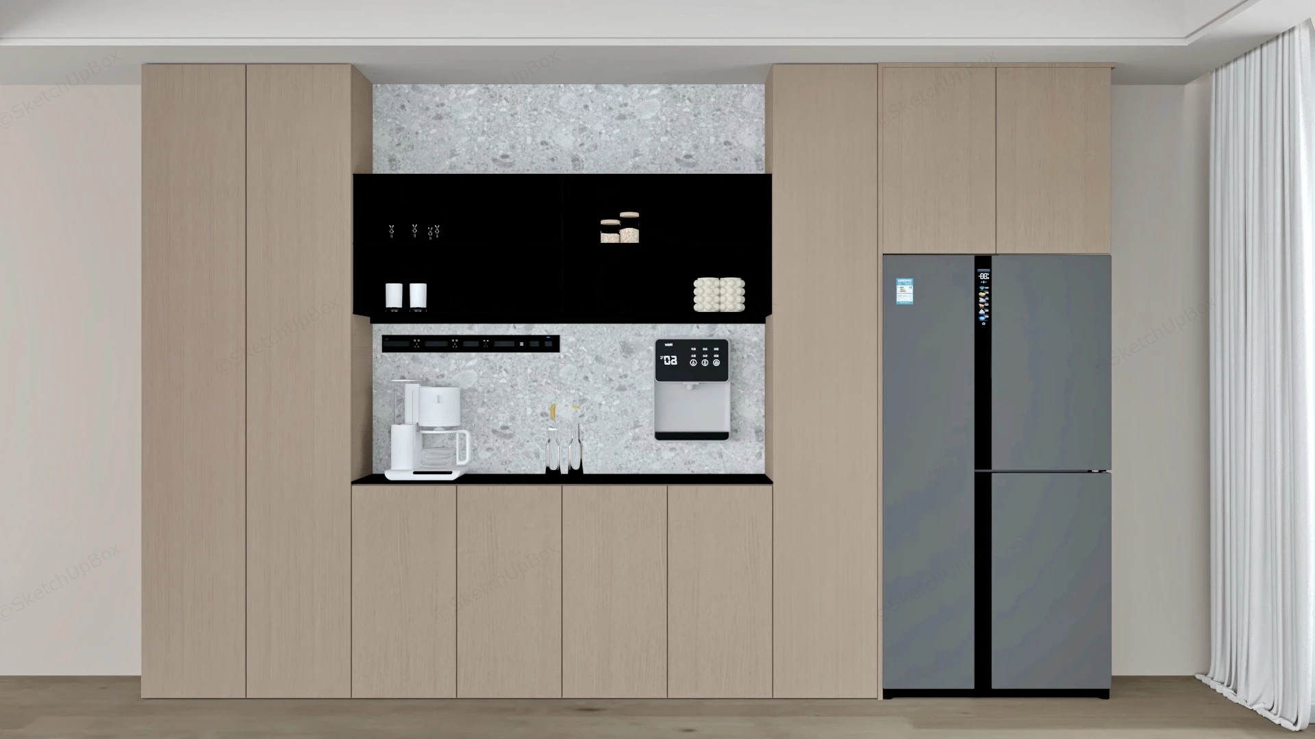 Modern Tall Dining Room Cabinet sketchup model preview - SketchupBox