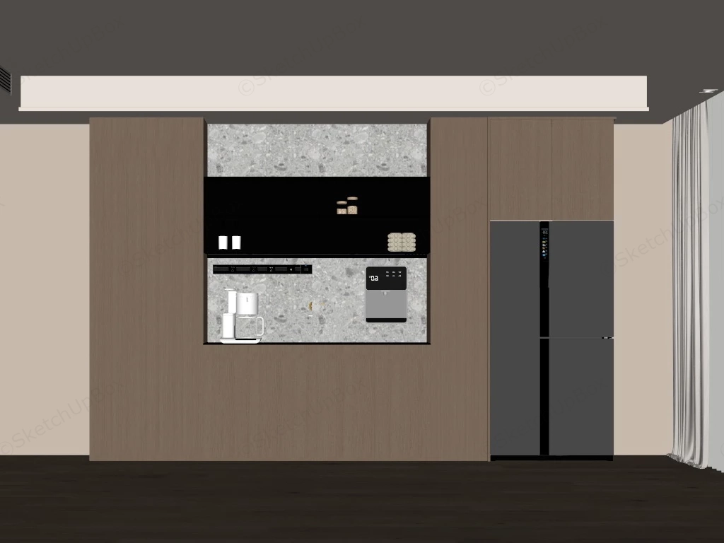 Modern Tall Dining Room Cabinet sketchup model preview - SketchupBox