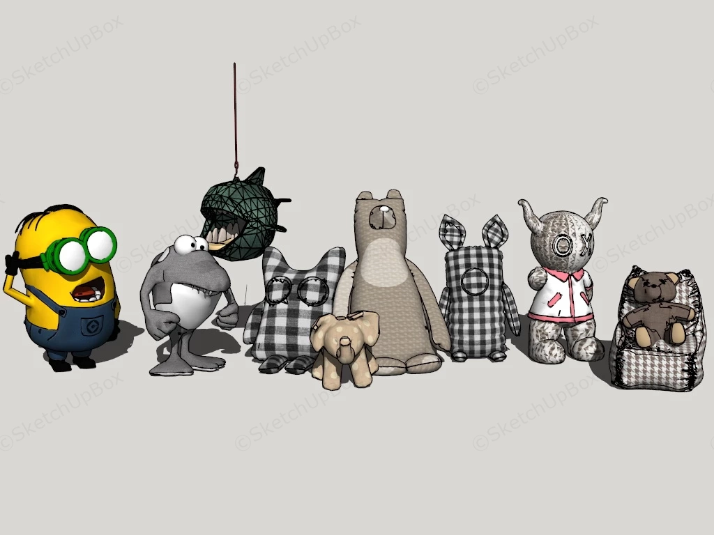 Stuffed Toys sketchup model preview - SketchupBox