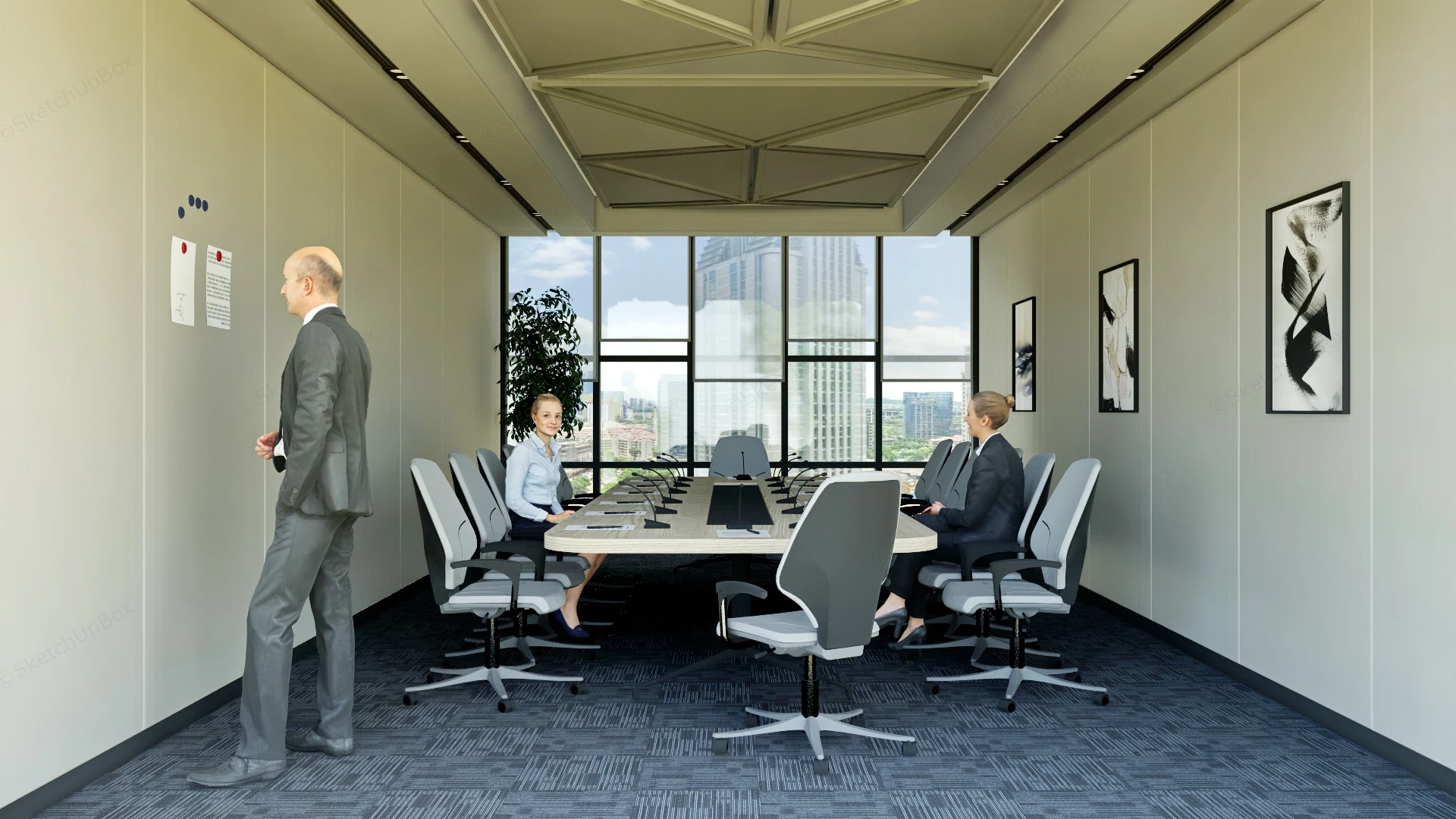 Minimalist Conference Room Design sketchup model preview - SketchupBox