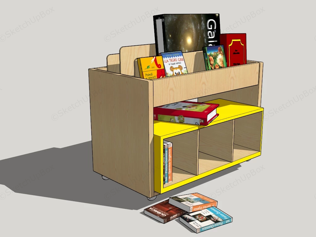 Kids Bookcase With Wheels sketchup model preview - SketchupBox