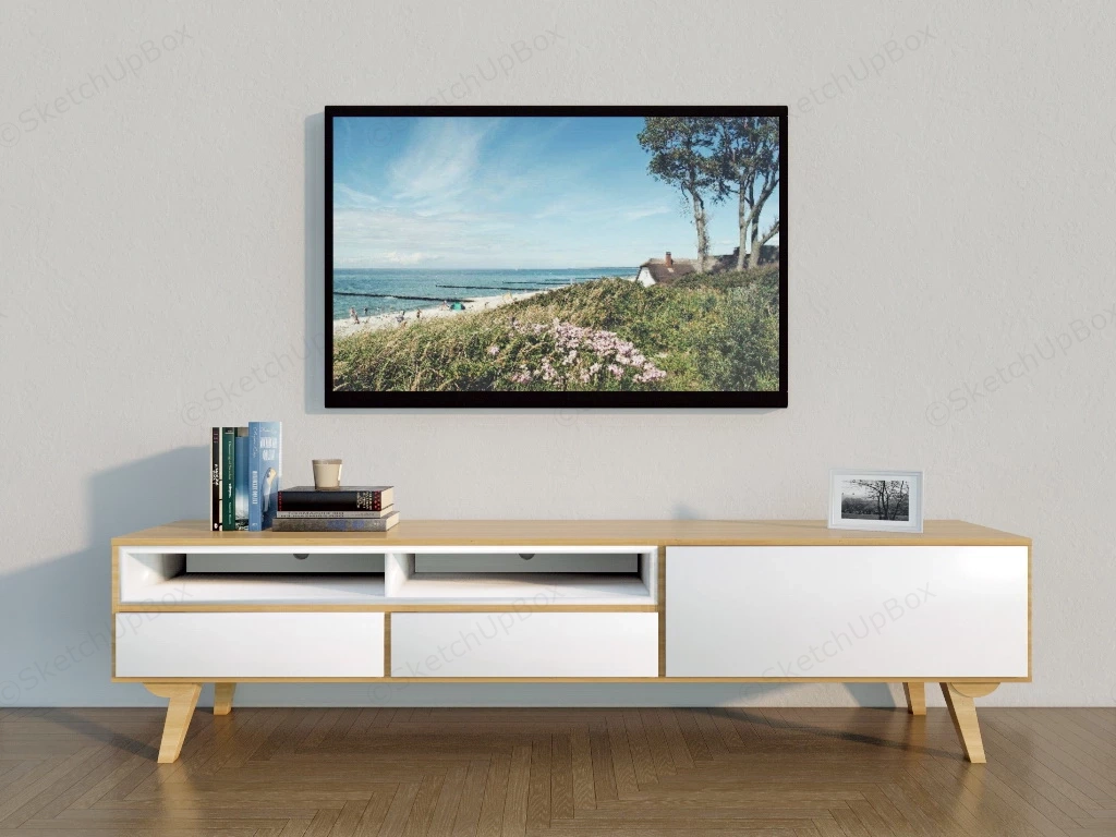 Modern Minimalist TV Stand sketchup model preview - SketchupBox