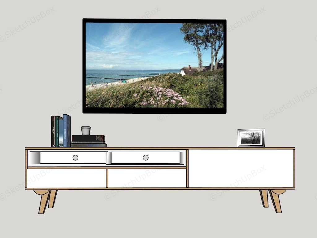 Modern Minimalist TV Stand sketchup model preview - SketchupBox