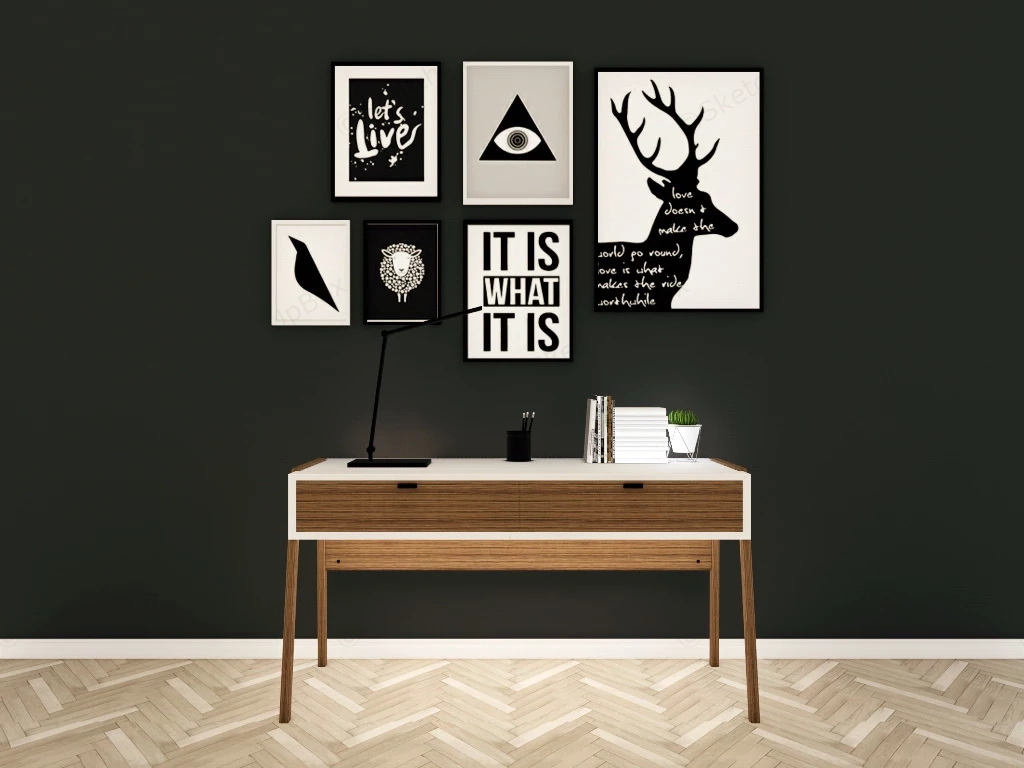 Home Office Desk Decor Idea sketchup model preview - SketchupBox