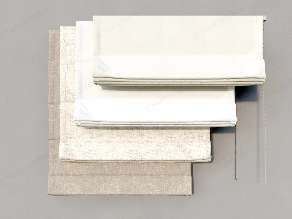 Fabric Roman Shades sketchup model preview - SketchupBox