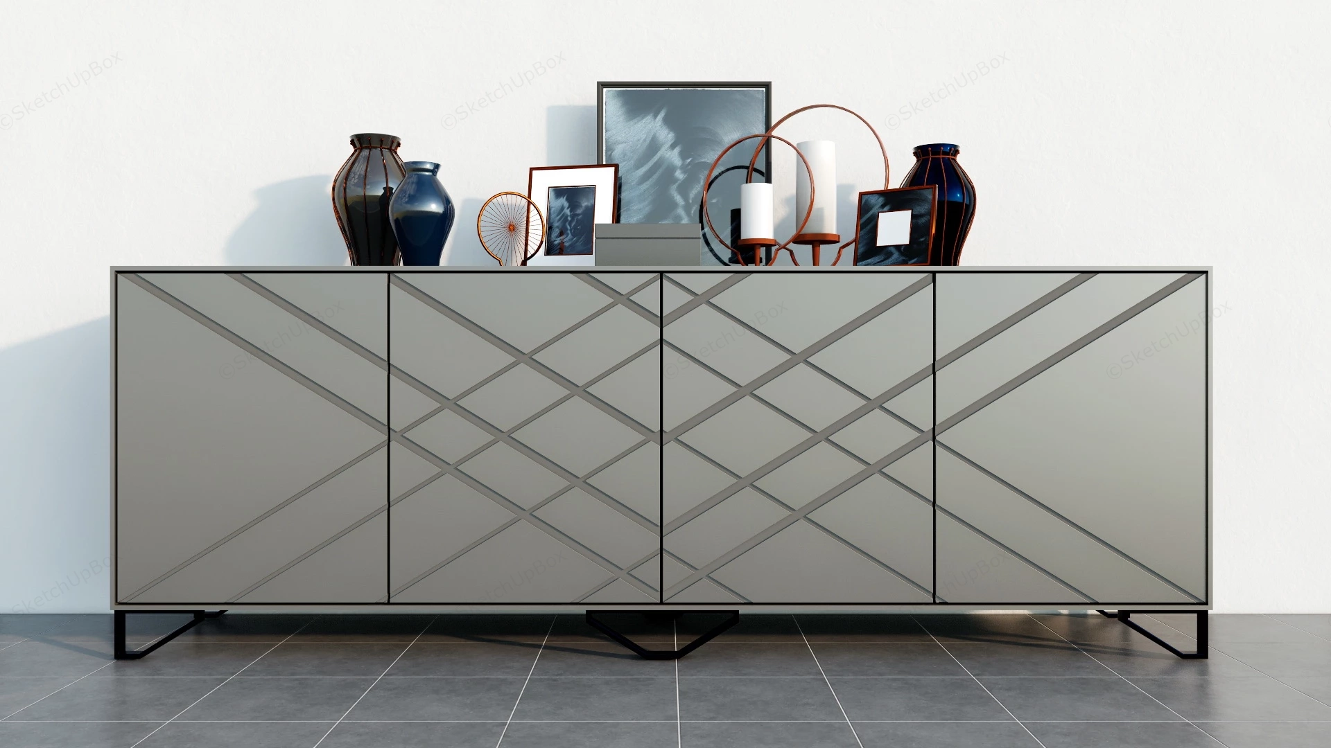 Modern Console Sideboard sketchup model preview - SketchupBox