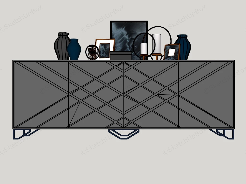 Modern Console Sideboard sketchup model preview - SketchupBox