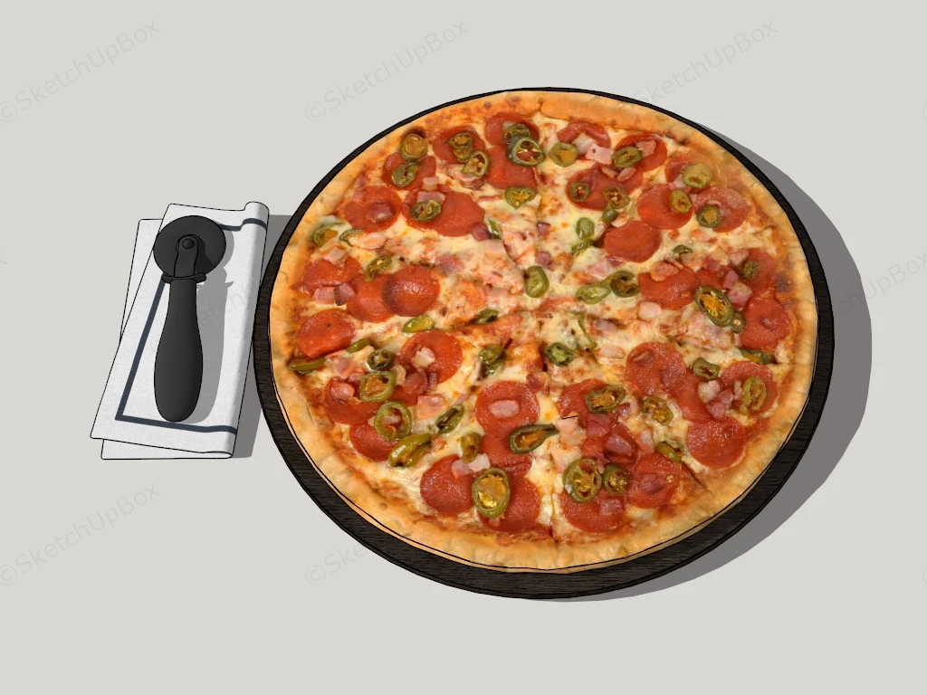 Italian Pizza sketchup model preview - SketchupBox