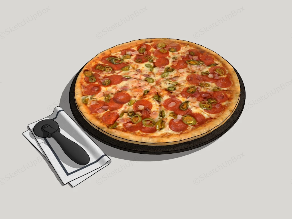 Italian Pizza sketchup model preview - SketchupBox