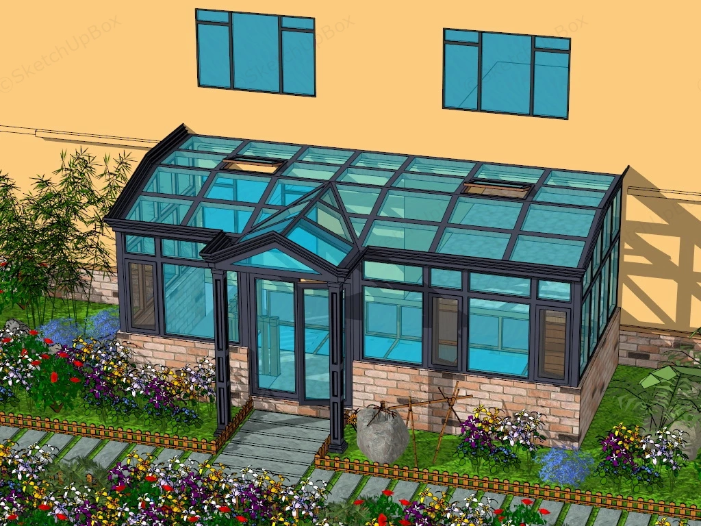 Glass Attached Sunroom sketchup model preview - SketchupBox