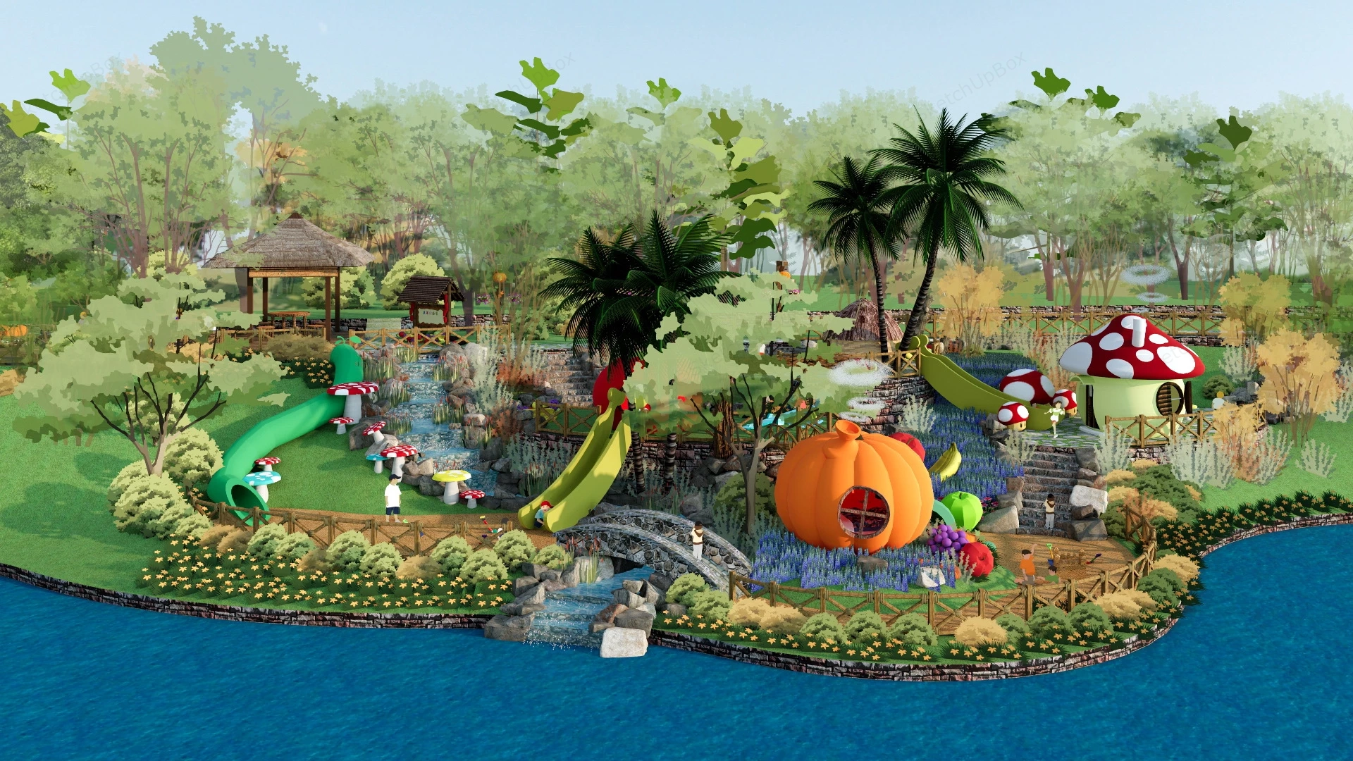 Small Fairy Tale Adventure Park sketchup model preview - SketchupBox