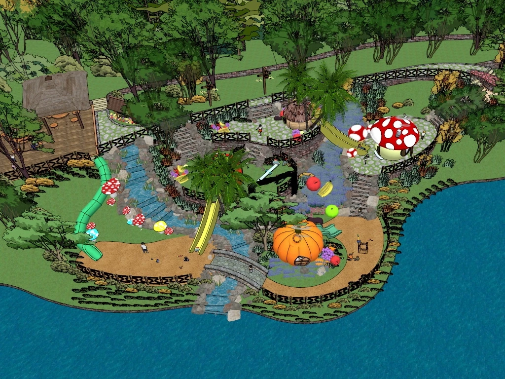 Small Fairy Tale Adventure Park sketchup model preview - SketchupBox