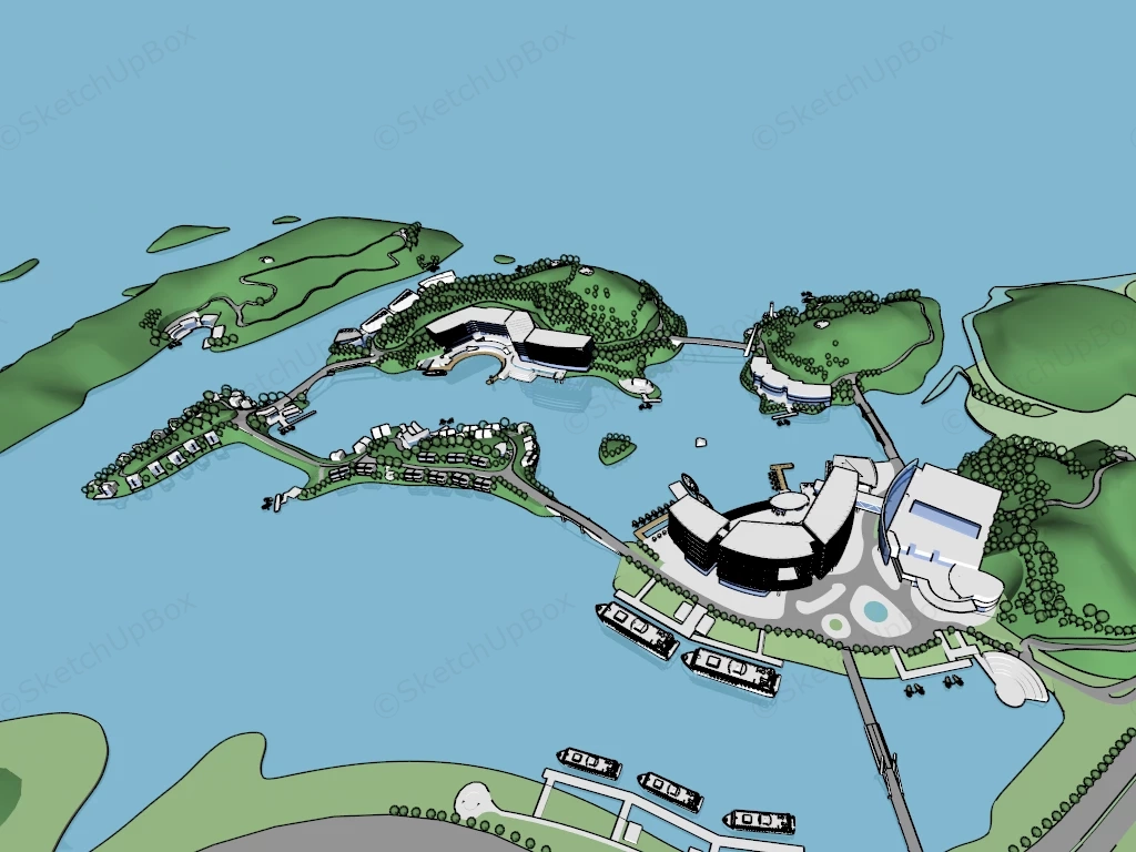 Gulf Coast Resort sketchup model preview - SketchupBox