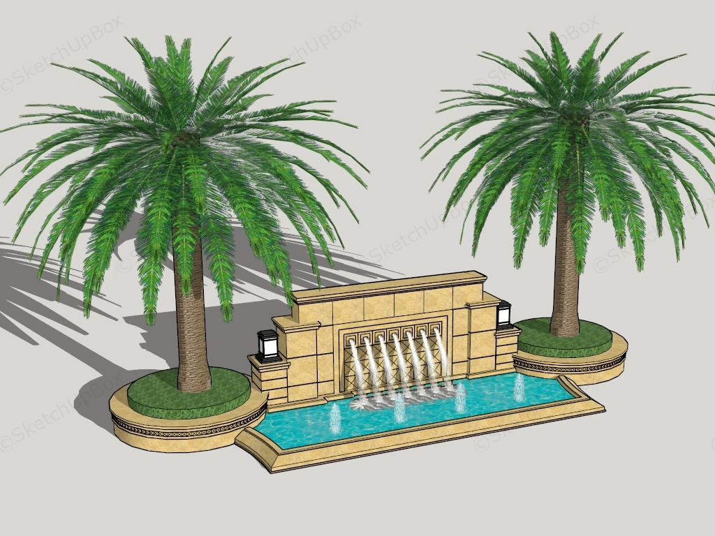 Wall Fountain Design sketchup model preview - SketchupBox