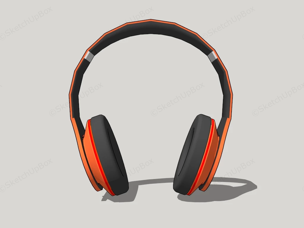 Orange Beats Headphone sketchup model preview - SketchupBox